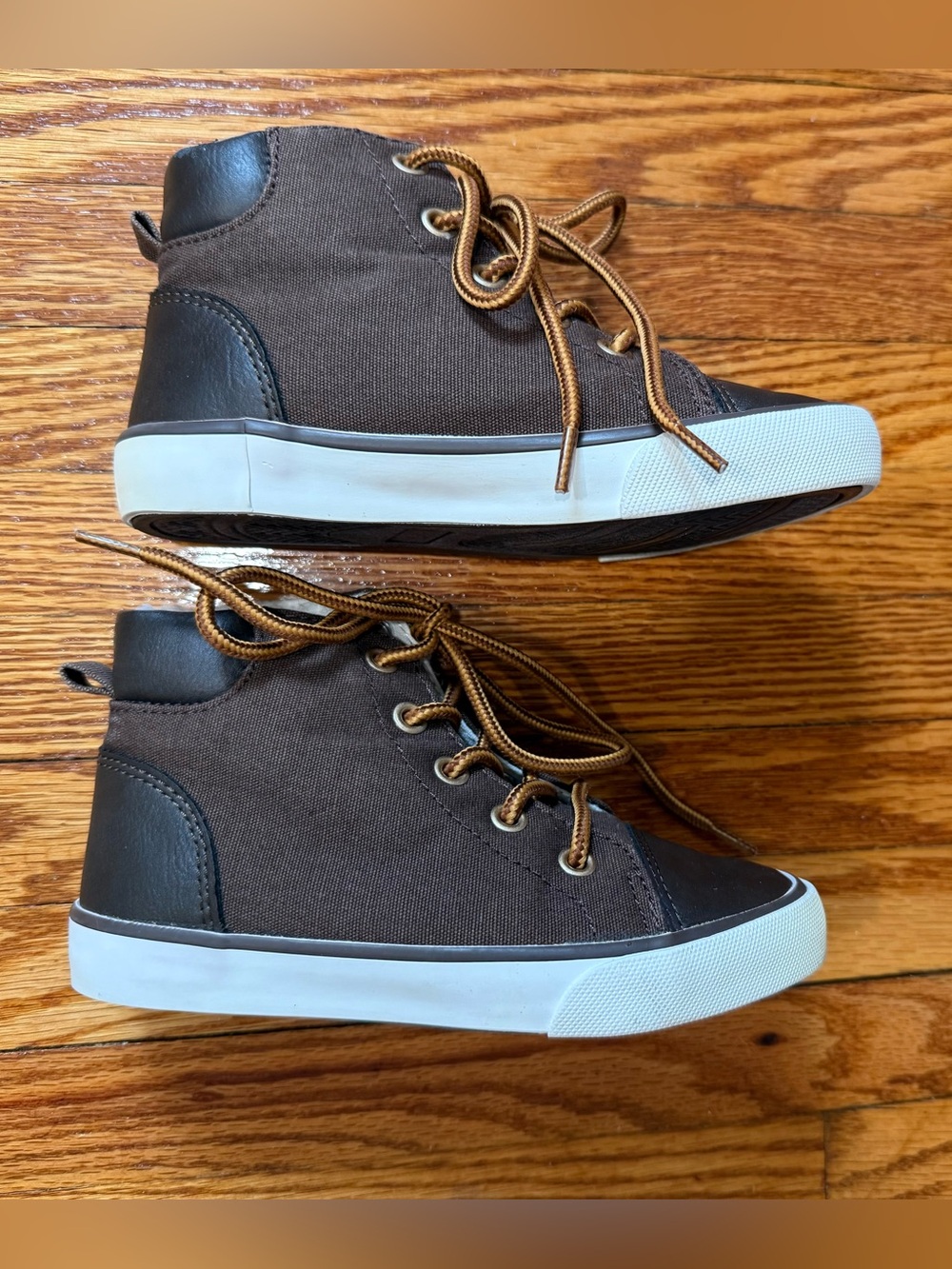 Gymboree Brown & White High Top Sneakers size 10